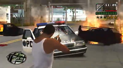 6 Star Wanted Level GTA San Andreas + Wanted Level Rampage + Army Tank - Six Star Cop Escape 01